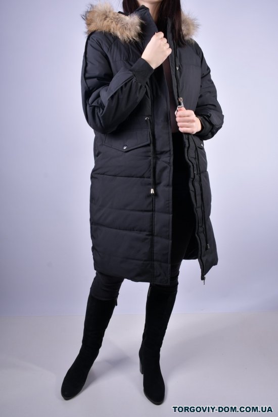 Пальто женское из плащевки демисезонное (цв.черный) YIMEIGE Размер в наличии : 44 арт.9819
