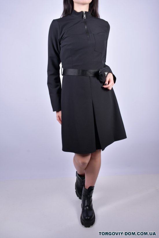 Платье женское стрейчевое (цв.черный)  + сумка бананка Размер в наличии : 42 арт.3823