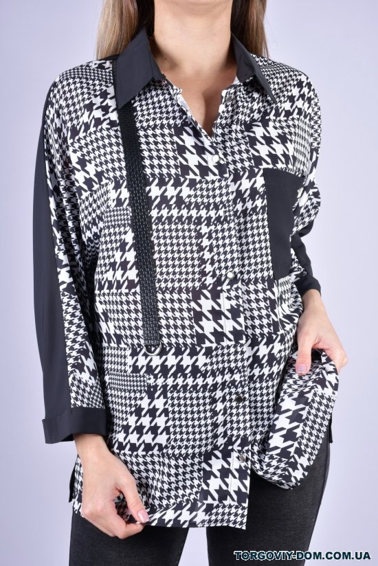 Блузка жіноча (кол. білий/чорний) "ESAY" Розміри в наявності : 48, 50 арт.9268EA