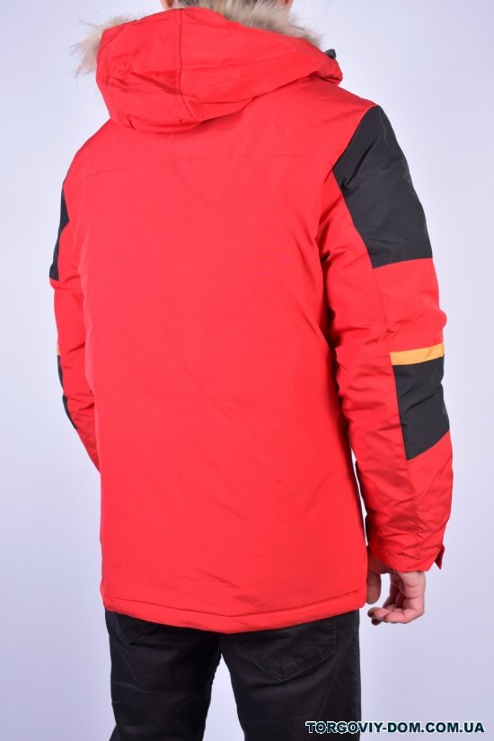 Куртка чоловіча (кол. червоний) зимова з плащової тканини з натуральною галявкою "ATE" Розміри в наявності : 46, 48, 50, 52, 54 арт.W-825D