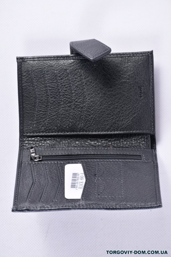 Кошелёк мужской кожаный "Anil" (цв.чёрный) размер 14/10 см арт.690-A