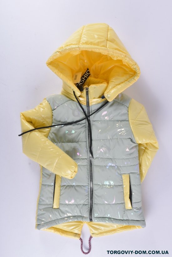 Куртка для девочки демисезонная (цв.мяты/жёлтый) Рост в наличии : 92, 98 арт.FASHION