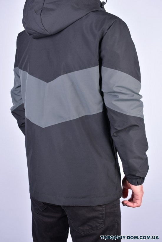 Куртка мужская из плащевки демисезонная (цв.черный/серый) "ATE" Размеры в наличии : 46, 48 арт.F-209