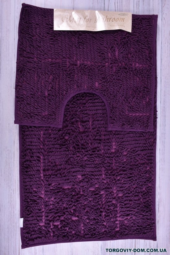 Коврик в ванную 2-ка (цв.фиолетовый) "Лапша" (микрофибра) размер 60/100 см. арт.MF5214