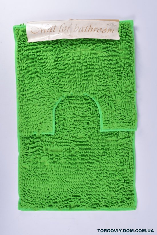 Килимок у ванну 2-ка (кол. зелений) "Локшина" (мікрофібра) розмір 50/80 см арт.MF5213