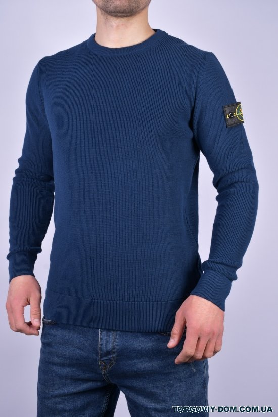 Светр чоловічий (тонка в'язка) цв. т. синій "Stone Island" Розмір в наявності : 50 арт.012