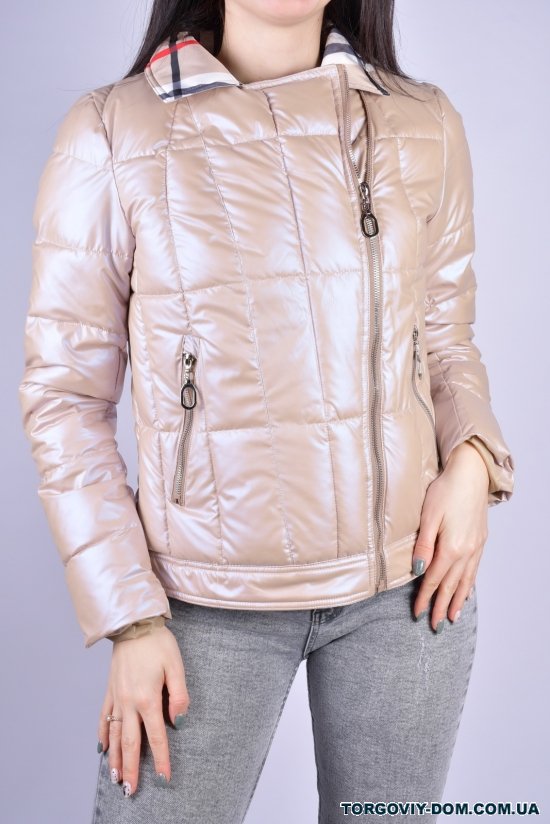 Куртка жіноча болонева (кол. кремовий) демісезонна "Evinnos" Розміри в наявності : 40, 42 арт.2235