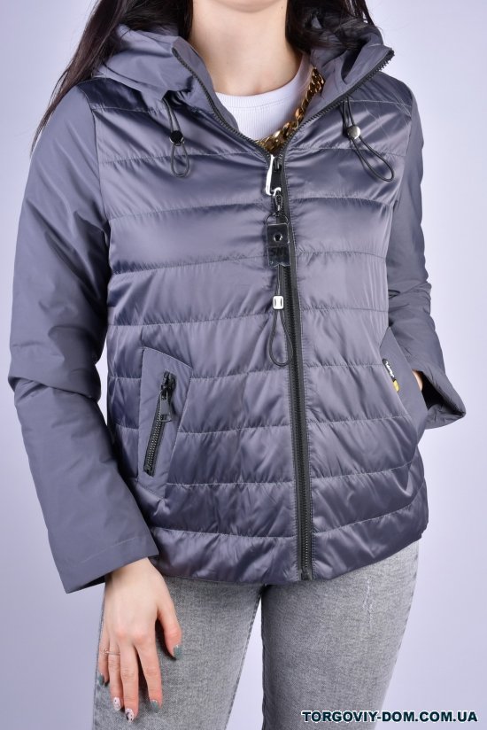 Куртка жіноча демісезонна (колір сірий) з плащівки "DS" Розмір в наявності : 42 арт.B3057