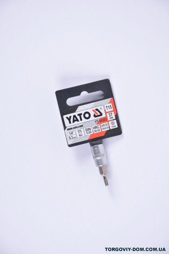 Головка торцовая 1/4 YATO с насадкой "TORX" T15, L=37 мм арт.YT-04303