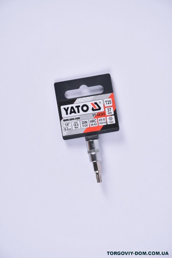 Головка торцовая 1/4 YATO с насадкой "TORX" T25, L=37 мм арт.YT-04305