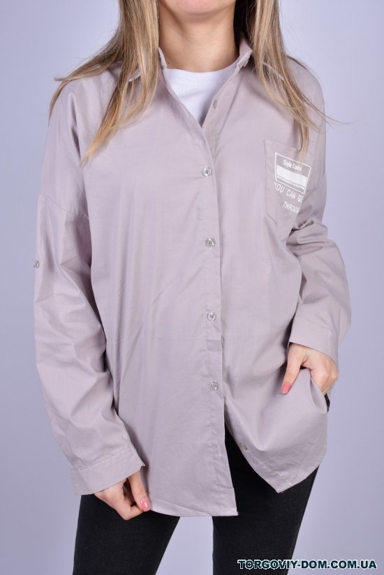 Рубашка женская (цв.св.серый) "QIANZHIDU" Размеры в наличии : 40, 42 арт.A230682