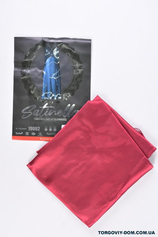 Нічна сорочка (кол. бордовий) жіноча атласна "Dominant" Розмір в наявності : 50 арт.19002