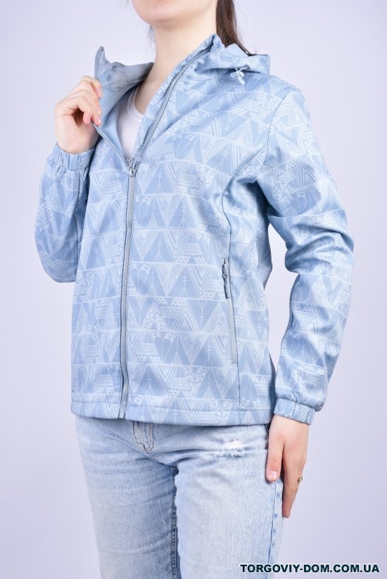 Куртка женская демисезонная (цв.голубой) из плащевки на микро флисе Размер в наличии : 40 арт.87670