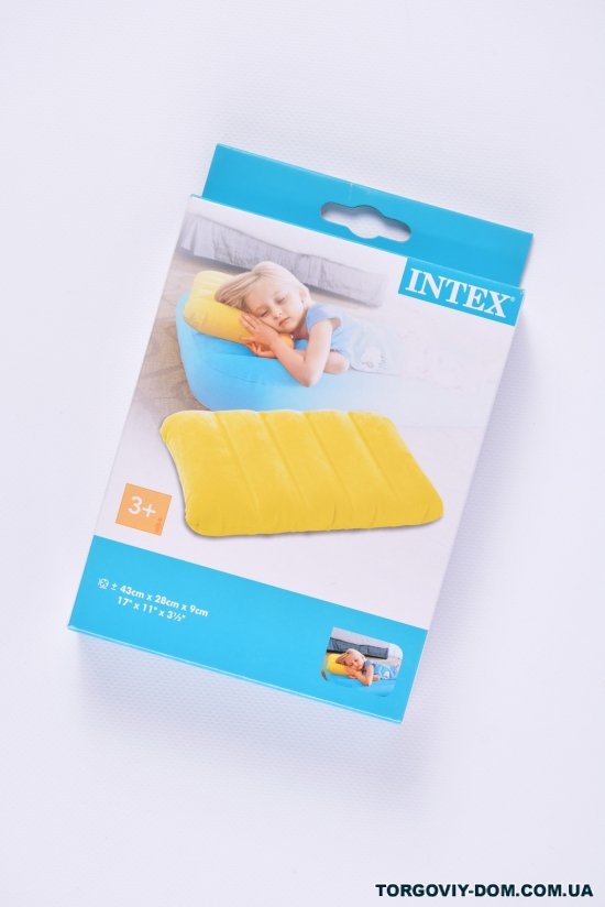Подушка надувная велюровая INTEX размер 43/28/9см арт.68676