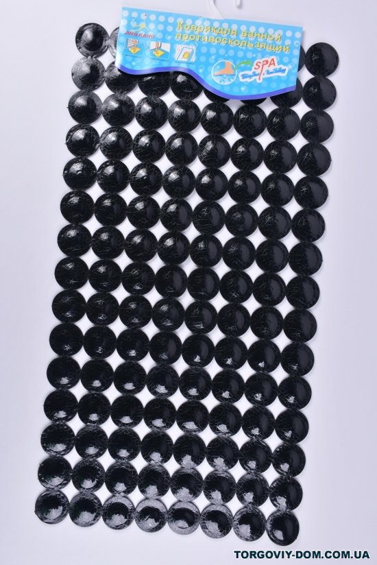 Коврик в ванную(цв.черный) силиконовый на присосках размер 70/36см арт.MF1610
