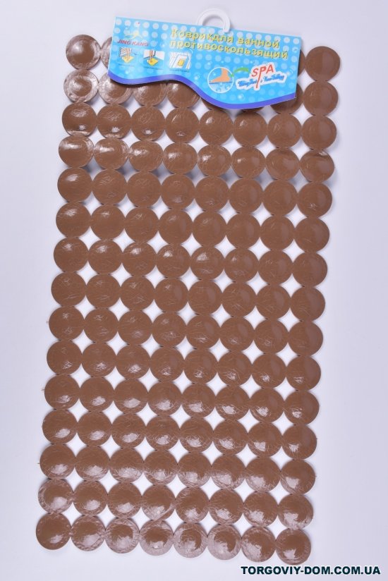 Коврик в ванную(цв.коричневый) силиконовый на присосках размер 70/36см арт.MF1610