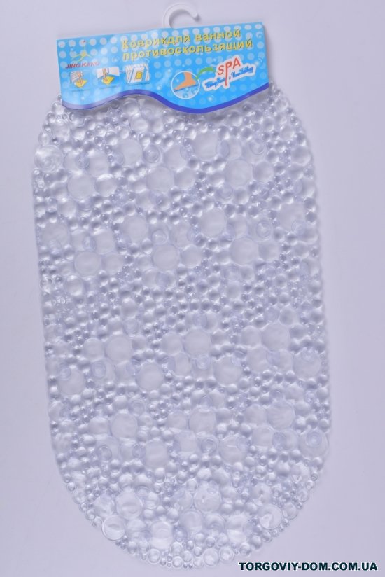 Коврик в ванную(цв.белый) силиконовый на присосках размер 65/34см арт.MF1604