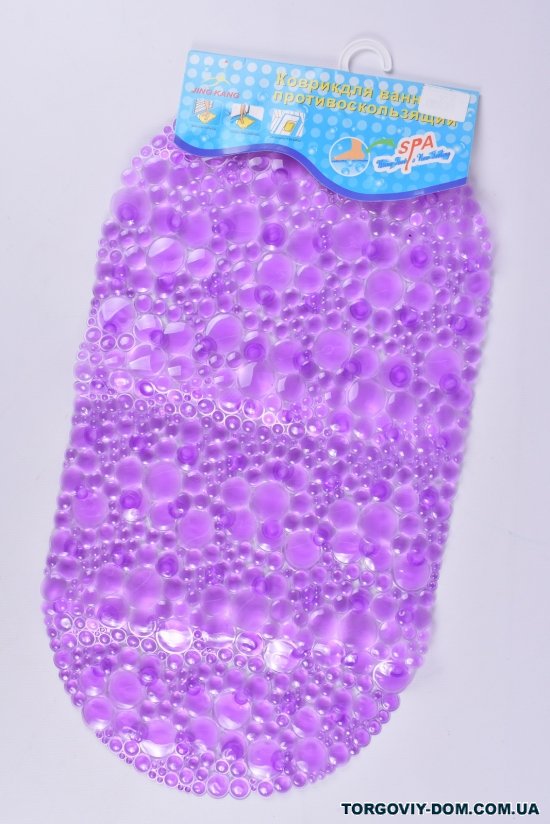 Коврик в ванную(цв.фиолетовый) силиконовый на присосках размер 65/34см арт.MF1604