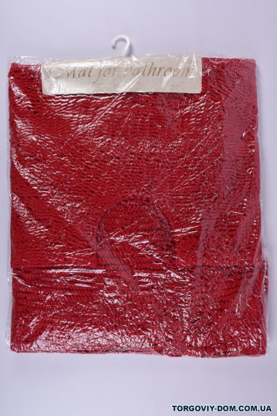 Килимок у ванну 2-ка (кол. бордовий) "Локшина" (мікрофібра) розмір 60/100 см. арт.MF5214