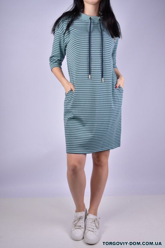 Сукня жіноча трикотажна (кол. м'яти/т.синій) Розмір в наявності : 44 арт.2022-64