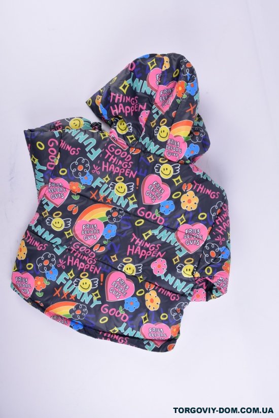 Куртка демісезонна для дівчинки (кол. т. синій) з плащової тканини. Зріст в наявності : 98, 104, 110 арт.FUNNY