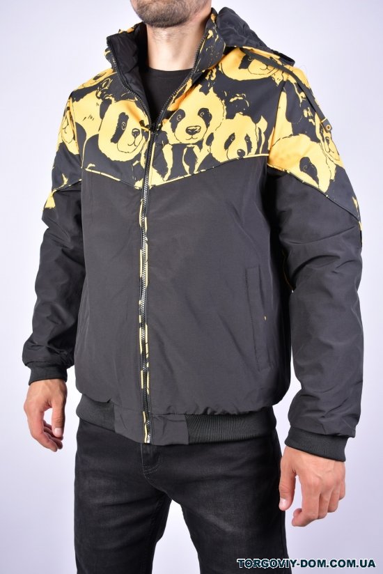 Куртка мужская демисезонная (цв.желтый/черный) двух сторонняя Размер в наличии : 52 арт.EM23051