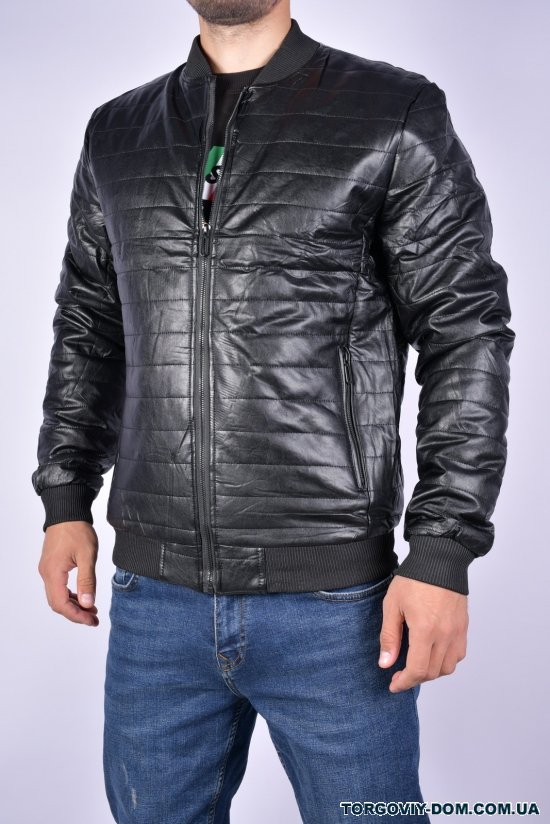 Куртка мужская из кожезаменителя (цв.черный) "DICNI" Размеры в наличии : 46, 48, 50, 52, 54, 56 арт.H7-53