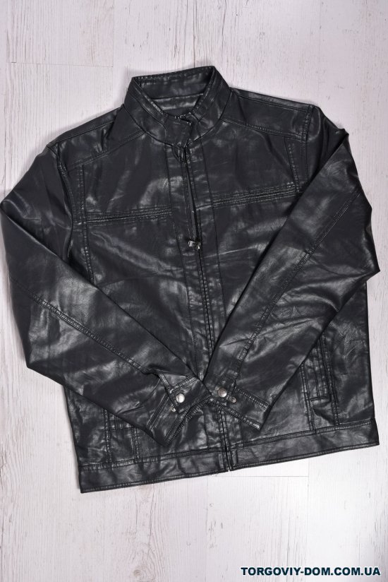 Куртка мужская из кожезаменителя (цв.чёрный) Размеры в наличии : 54, 56, 58, 60, 62 арт.5510