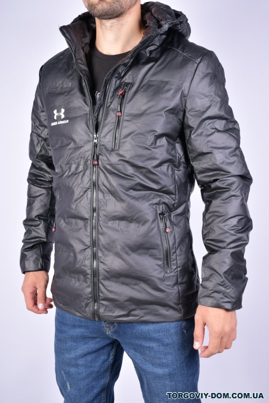 Куртка мужская (цв.черный) демисезонная из плащевки "UNDER ARMOR" Размер в наличии : 52 арт.8180