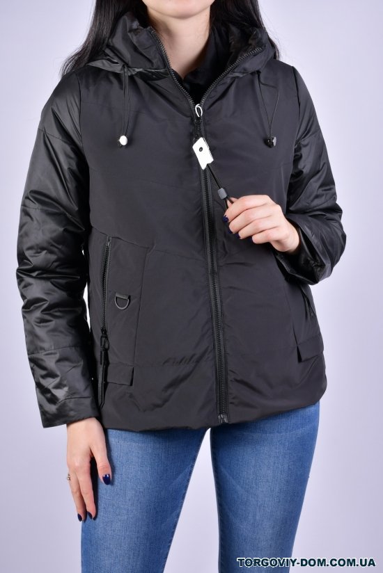 Куртка жіноча демісезонна (кол. чорний) з плащівки "DS" Розміри в наявності : 42, 44, 46 арт.B3051