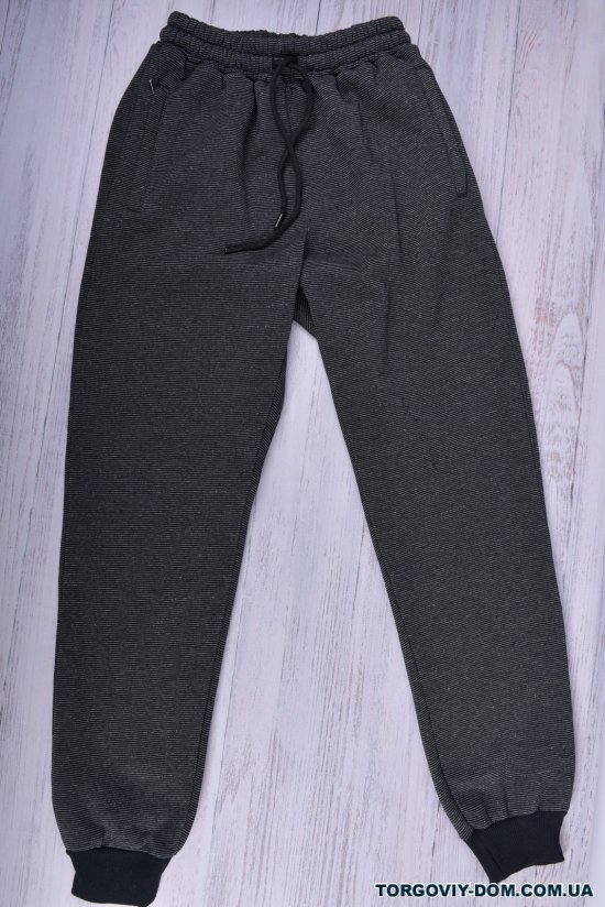 Чоловічі штани спортивні (кол. т. сірий) трикотажні на флісі "GLR" Розмір в наявності : 44 арт.1034