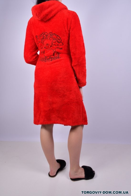 Халат жіночий (тканина WellSoft) кольор. червоний Розміри в наявності : 42, 44, 46, 48 арт.71063-A