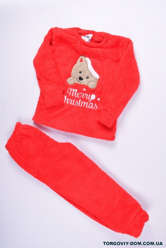 Пижама для девочки (цв.красный) махровый "Minimoon" SOFT Объем в наличии : 110 арт.1081