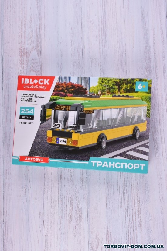 Конструктор IBLOOCK (254 детали) транспорт автобус арт.PL-921-377
