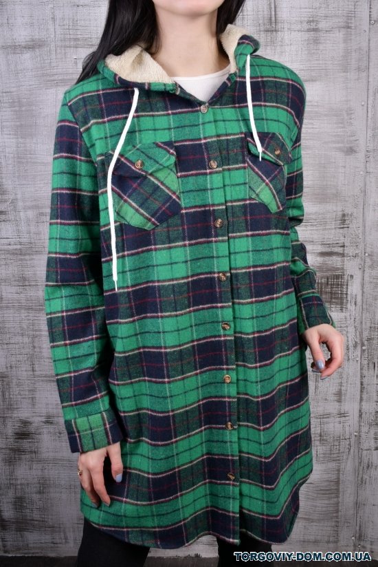 Рубашка женская байковая (цв.зеленый) "MADOY" Размер в наличии : 46 арт.3013