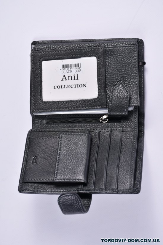Гаманець чоловічий (кол. чорний) з натуральної шкіри розмір 11/14 см "ANIL" арт.302