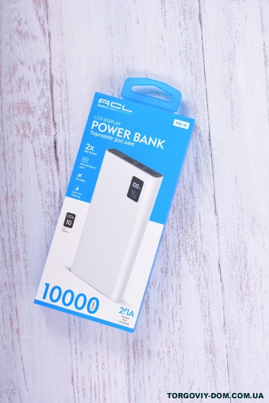 Power Bank акумулятор 10000mAh (кол. білий) "ACL" арт.PW-10