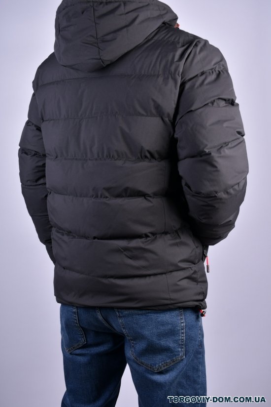 Куртка мужская зимняя (цв.чёрный) из плащевки на флисе Размеры в наличии : 46, 48 арт.2253