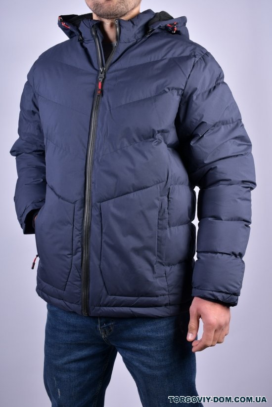 Куртка мужская зимняя (цв.т.синий) из плащевки на флисе Размеры в наличии : 46, 48, 50, 52, 54 арт.2253