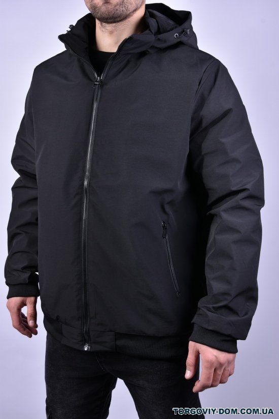 Куртка мужская демисезонная (цв.черный) из плащевки "KDQ" Размеры в наличии : 52, 54, 56, 58, 60 арт.EM23039D