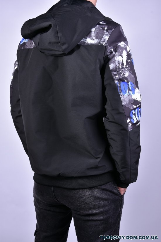 Куртка мужская демисезонная (цв.черный/синий) из плащевки "KDQ" (двухсторонняя) Размеры в наличии : 46, 48, 50, 52, 54 арт.EM23053