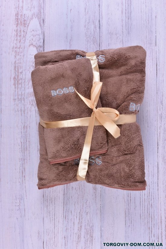 Набор (цв.коричневый) полотенце микрофибра, для кухни и бани вес 375 г арт.5526-TJ