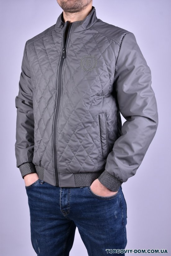 Куртка мужская из плащевки (цв.серый) демисезонная"ATE" Размеры в наличии : 46, 50 арт.A-801