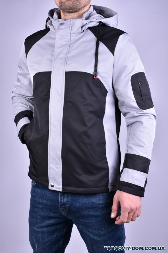 Куртка мужская из плащевки (цв.серый) демисезонная"ATE" Размеры в наличии : 44, 46, 48, 50, 52 арт.8887
