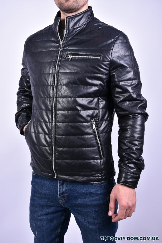 Куртка чоловіча (кол. чорний) демісезонна з Екошкіри Розмір в наявності : 44 арт.502