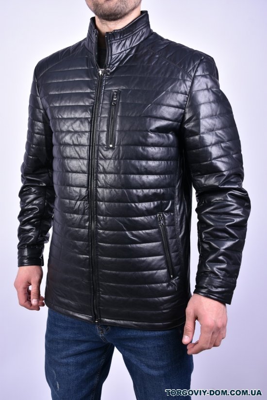 Куртка мужская (цв.черный) демисезонная из Экокожи Размеры в наличии : 46, 56 арт.607