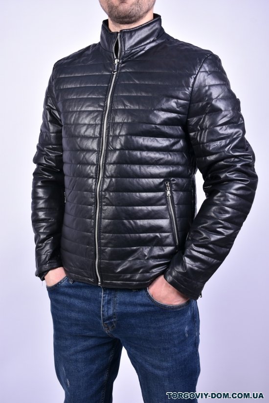 Куртка чоловіча (кол. чорний) демісезонна з Екошкіри Розмір в наявності : 46 арт.503