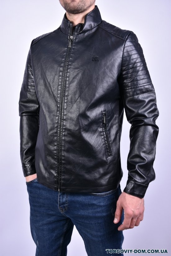 Куртка мужская (цв.черный) демисезонная из Экокожи Размеры в наличии : 44, 46, 48, 50, 52, 54 арт.1850
