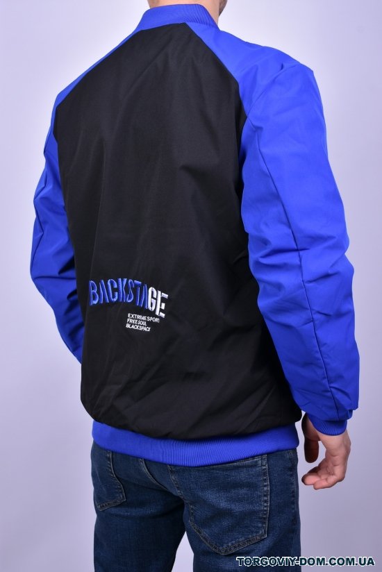 Куртка-бомбер чоловіча демісезонна (кол. чорний/синій) тканинна Розміри в наявності : 44, 46, 48 арт.1111