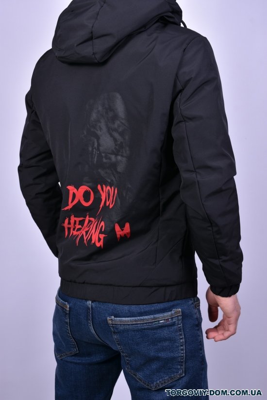Куртка мужская демисезонная (цв.черный) с плащевки Размеры в наличии : 46, 48, 50, 52 арт.99-50